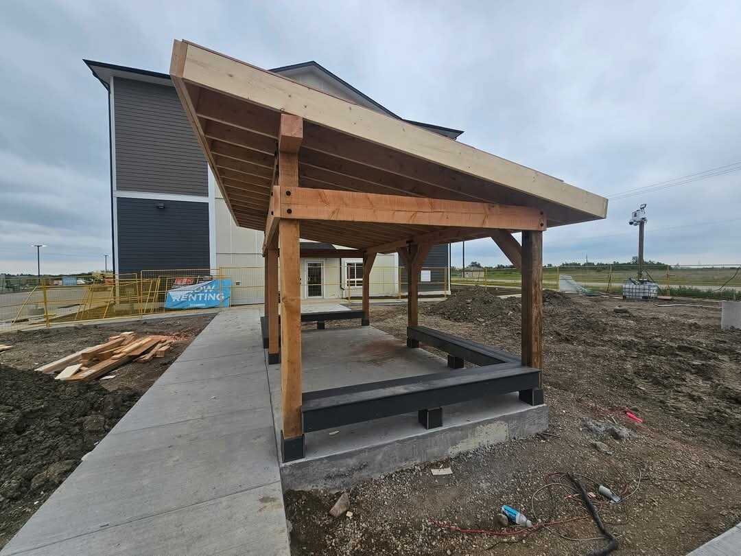 Bravo Builders — Timber-frame shelter under construction