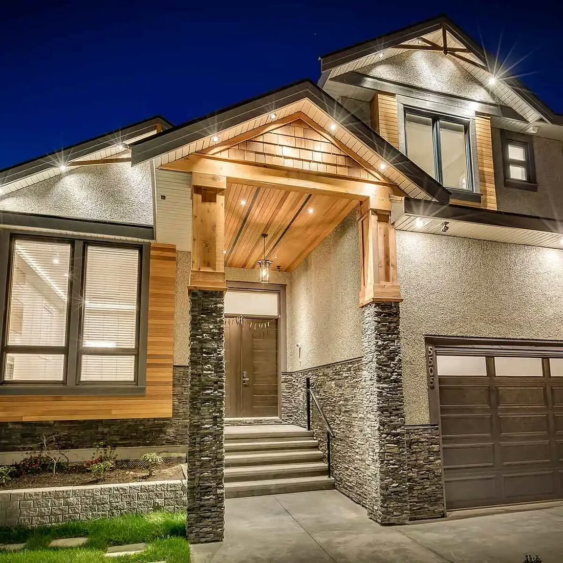 By Design Construction Inc — Timber-frame entry