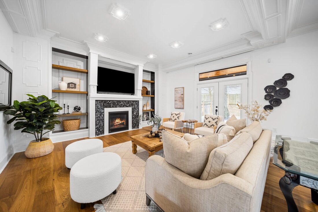 Levelcon Construction Ltd — Living room with fireplace