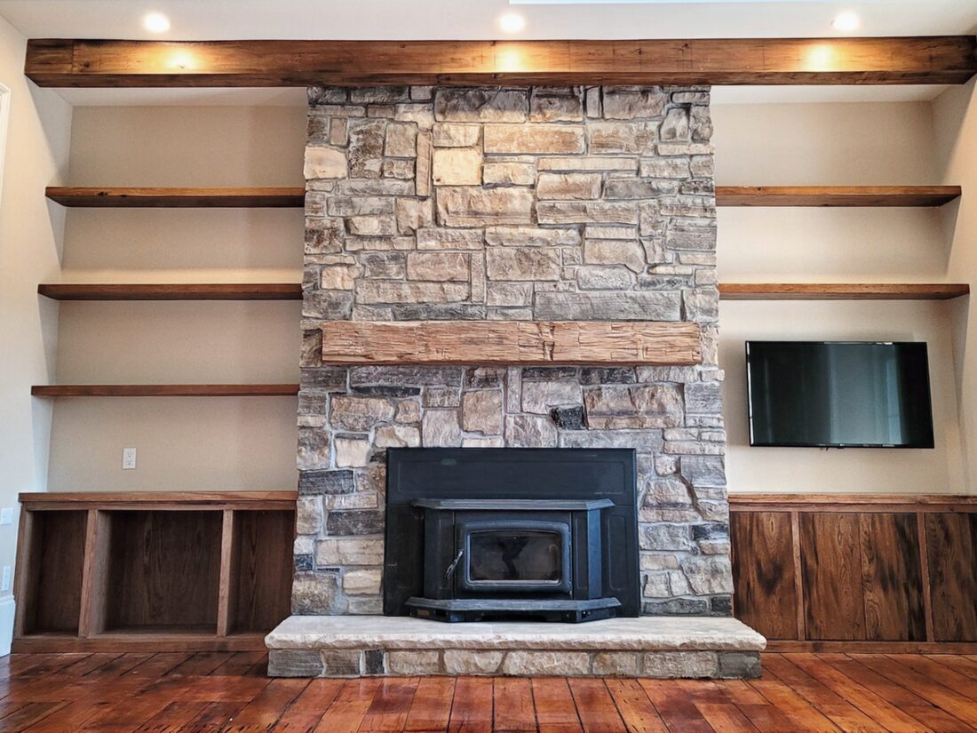 Ancaster Contracting Co. — Stone fireplace & built-ins