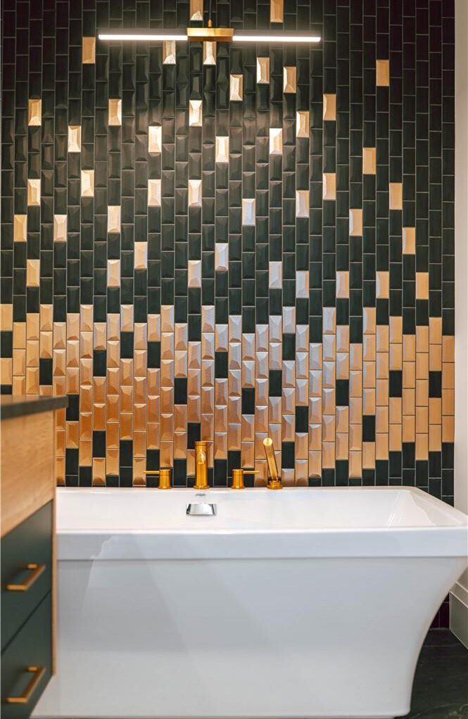 Stallion Homes — Mosaic-tile tub
