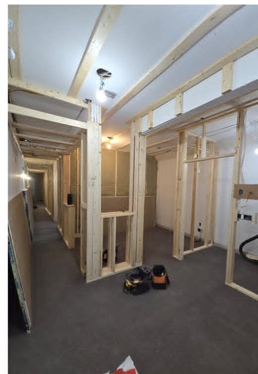 Form & Finish Drywall Ltd — Framing on a commercial fit-out