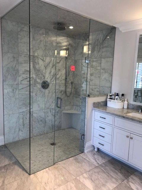 Sams Handyman Services-Renovations — Glass shower & ensuite