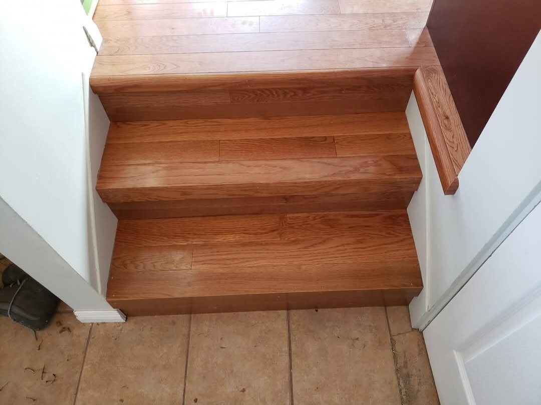 Garret's Handyman & Renovation Services — Solid hardwood stair installation