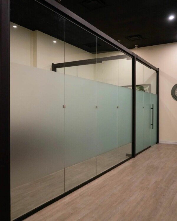 Crystal Lake Glass — Frosted glass partition wall